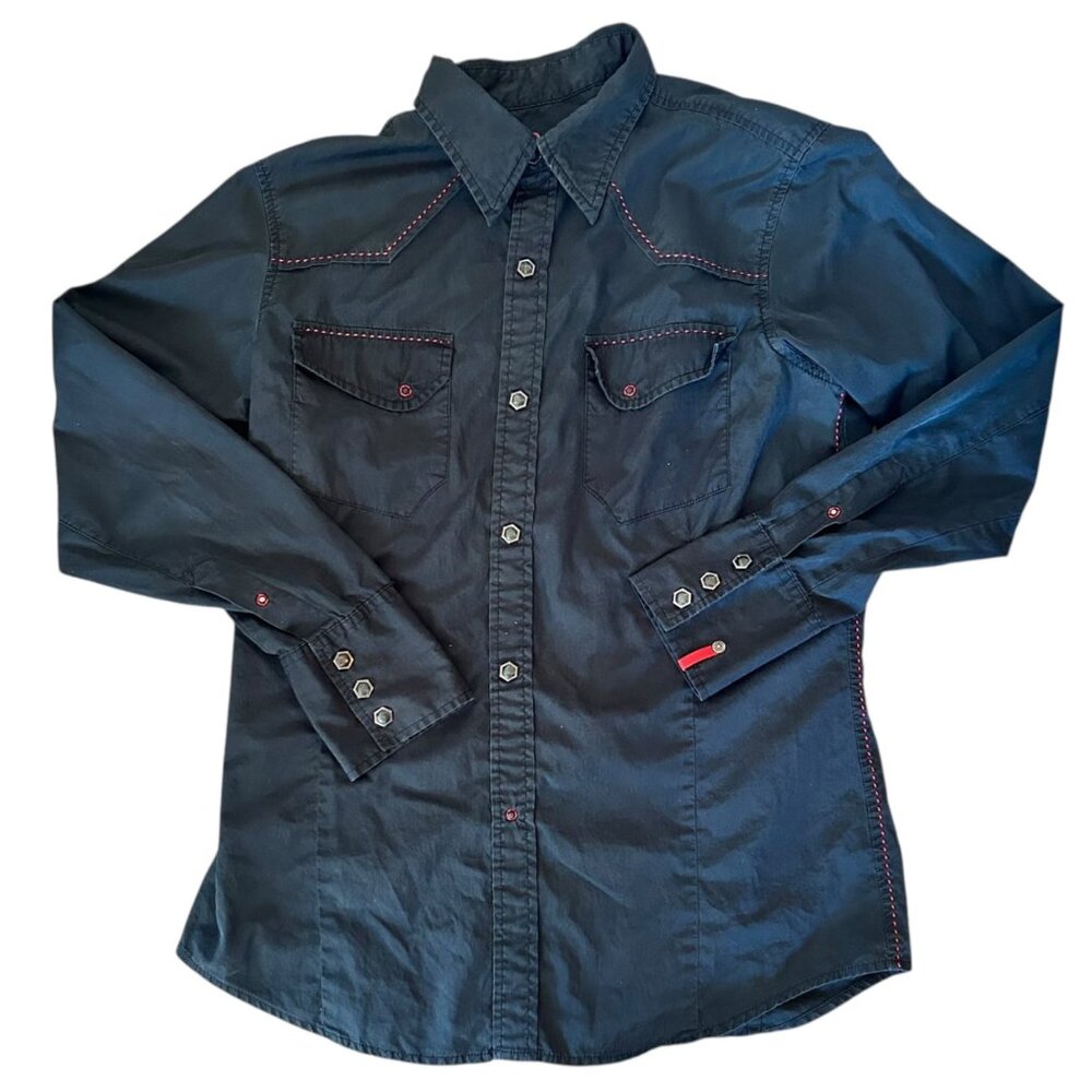 Vintage Redloop Levi's Black Western Button Up Sh… - image 1